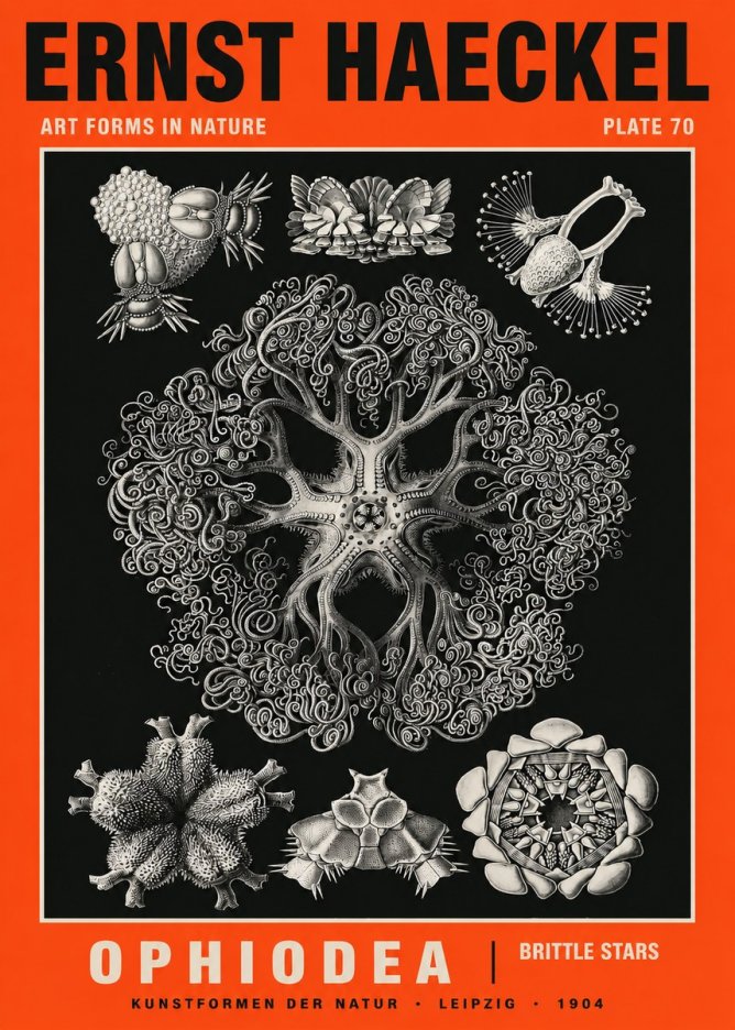 Ernst Haeckel Ophiodea - Brittle Stars II No5 - Poszter
