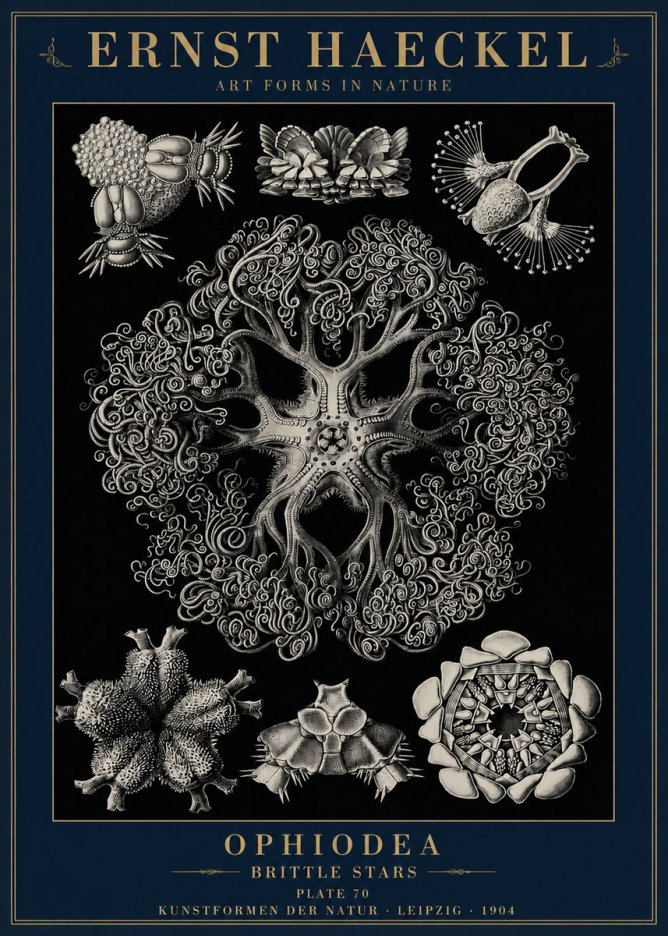 Ernst Haeckel Ophiodea - Brittle Stars II No6 - Poszter