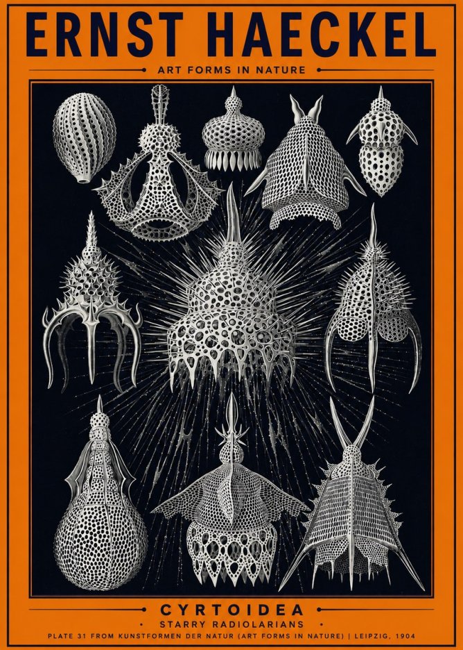 Ernst Haeckel Cyrtoidea - Starry Radiolarians No2 - Poszter