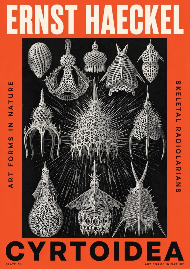 Ernst Haeckel Cyrtoidea - Starry Radiolarians No5 - Poszter
