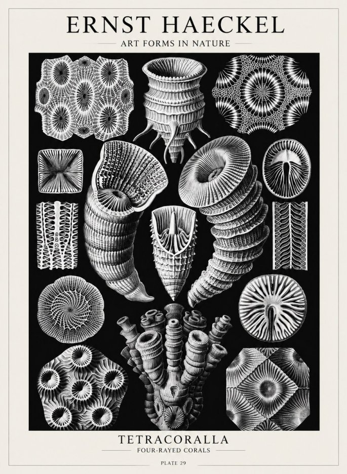 Ernst Haeckel Tetracoralla - Four-rayed Corals No4 - Poszter