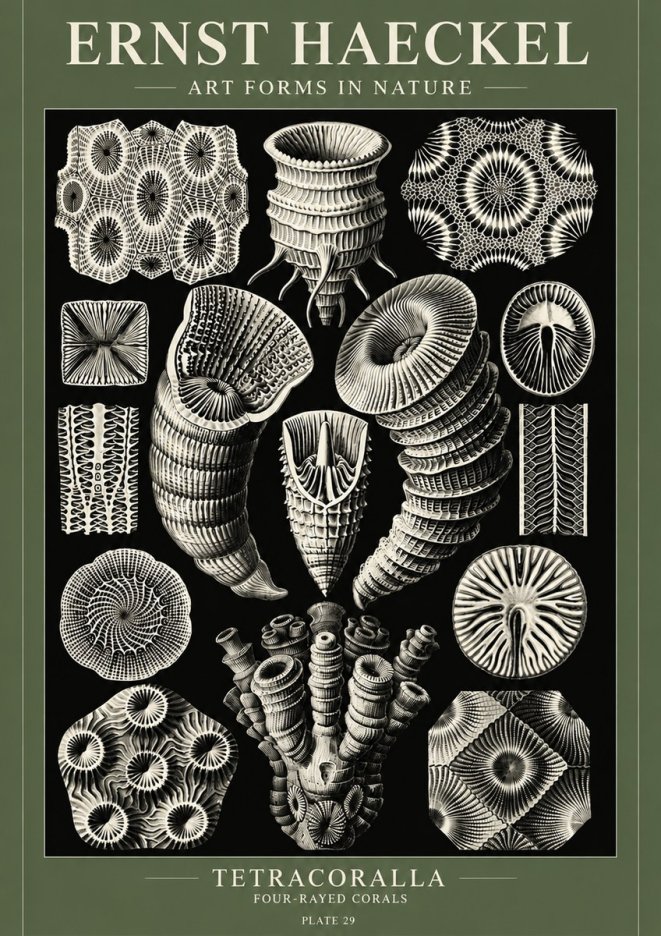 Ernst Haeckel Tetracoralla - Four-rayed Corals No6 - Poszter