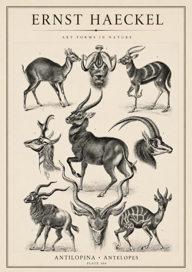 Ernst Haeckel Antelopes No4 - Poszter