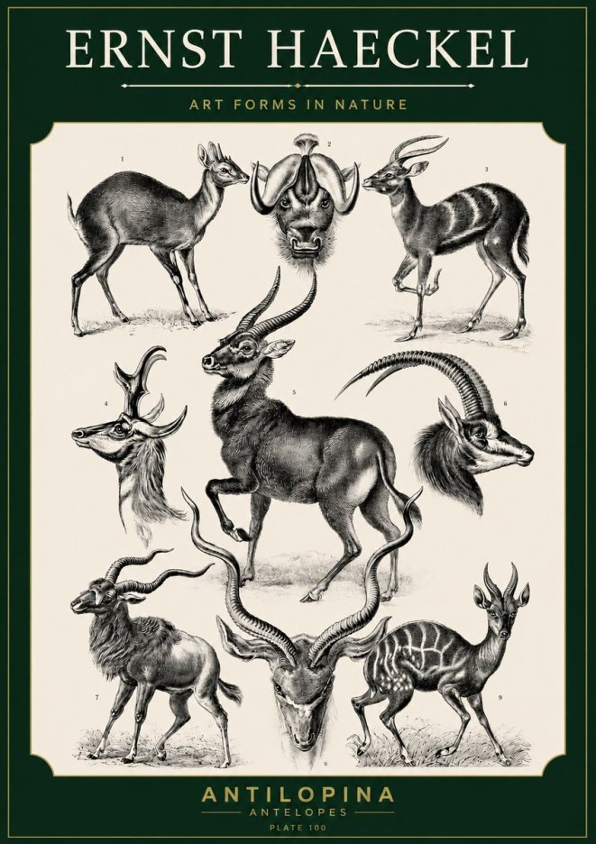 Ernst Haeckel Antelopes No5 - Poszter