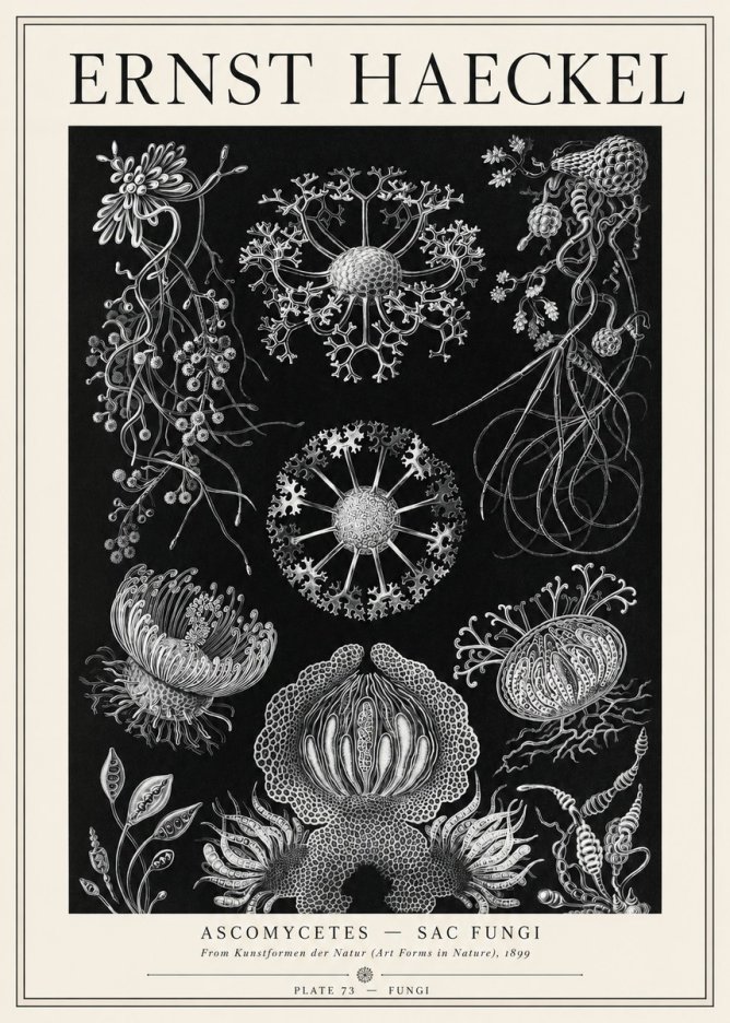 Ernst Haeckel Ascomycetes — Sac Fungi No1 - Poszter