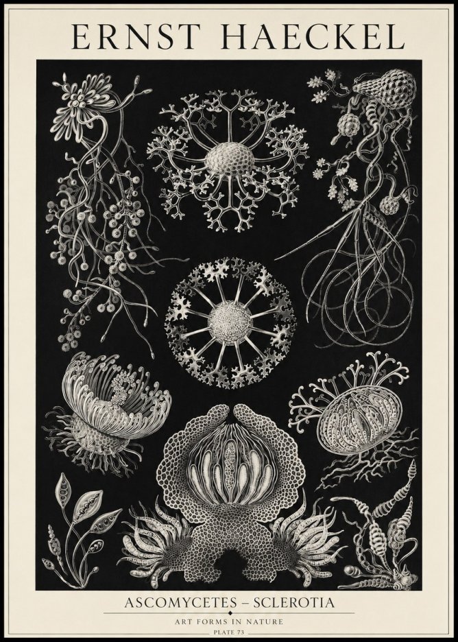 Ernst Haeckel Ascomycetes — Sac Fungi No5 - Poszter