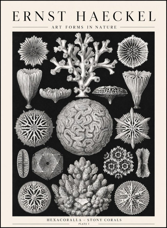 Ernst Haeckel Hexacoralla – Six-rayed Corals No2 - Poszter