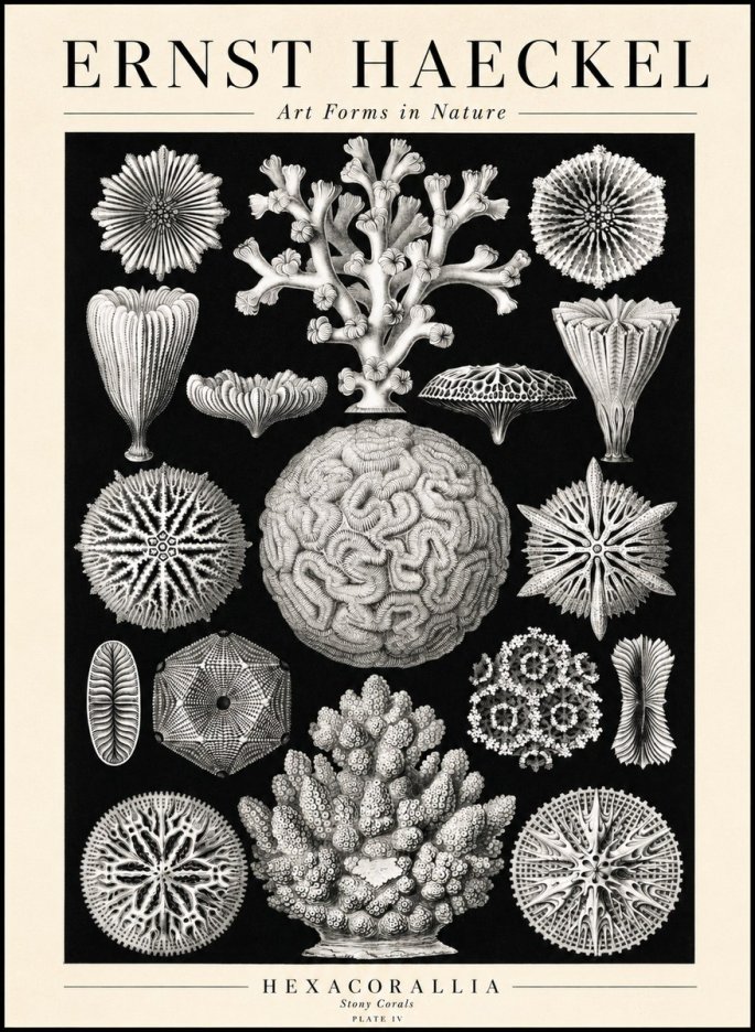 Ernst Haeckel Hexacoralla – Six-rayed Corals No3 - Poszter