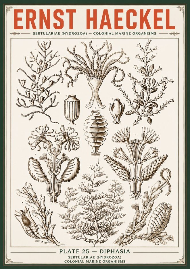 Ernst Haeckel Sertulariidae No6 - Poszter