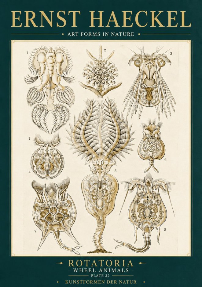 Ernst Haeckel Rotatoria - Wheel Animals No6 - Poszter