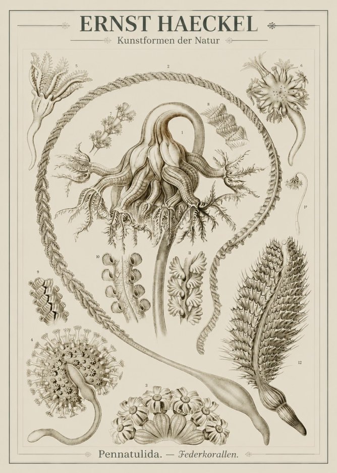 Ernst Haeckel Pennatulida - Sea Pens No3 - Poszter