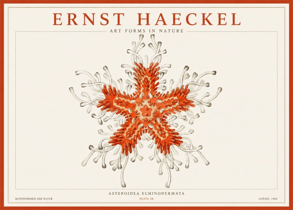 Ernst Haeckel Asteroidea Echinodermata Plate 28 No1 - Poszter