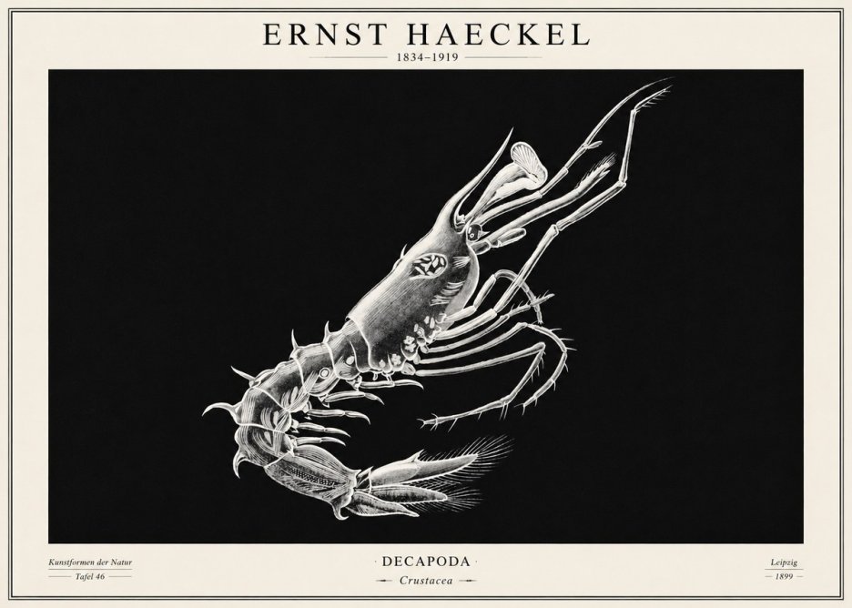 Ernst Haeckel Decapoda the Crustaceans No2 - Poszter