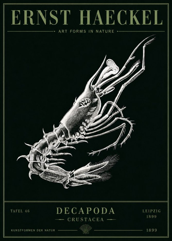 Ernst Haeckel Decapoda the Crustaceans No5 - Poszter