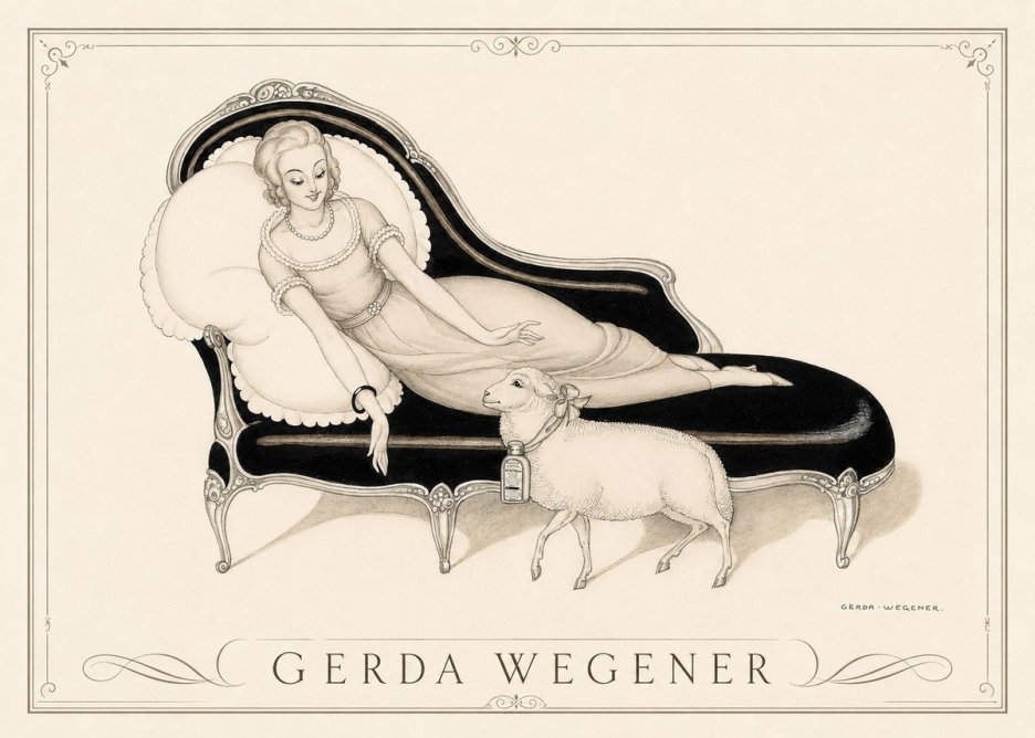 Gerda Wegener Lady with Lamb No3 - Poszter