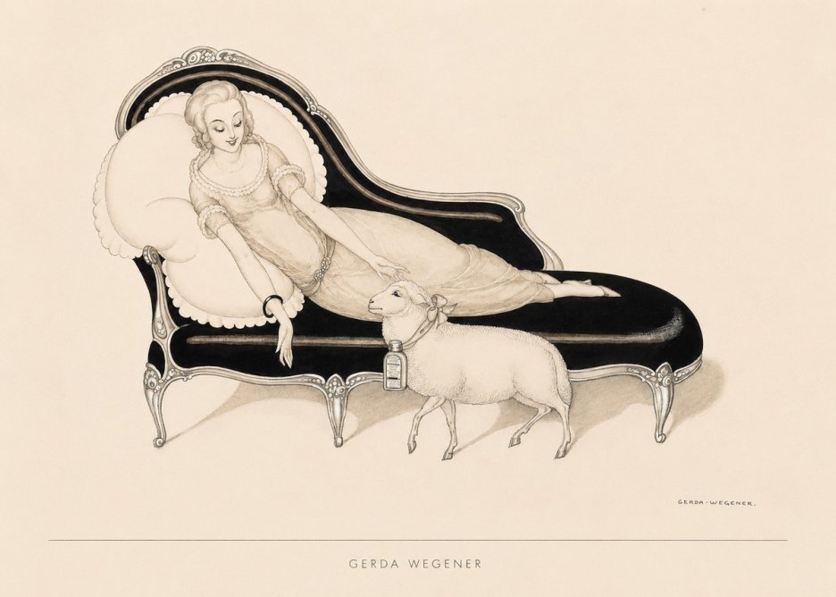 Gerda Wegener Lady with Lamb No4 - Poszter