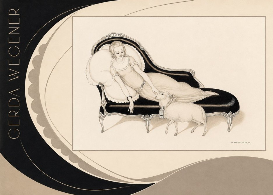 Gerda Wegener Lady with Lamb No6 - Poszter