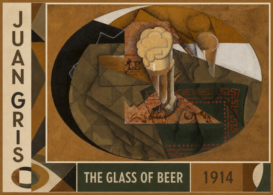 Juan Gris The Glass of Beer No3 - Poszter