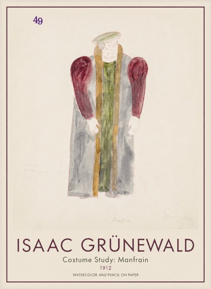 Isaac Grünewald Costume Study: Manfrain No1 - Poszter