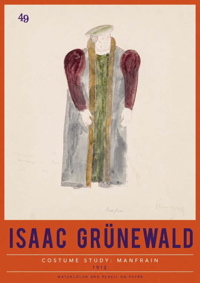 Isaac Grünewald Costume Study: Manfrain No2 - Poszter