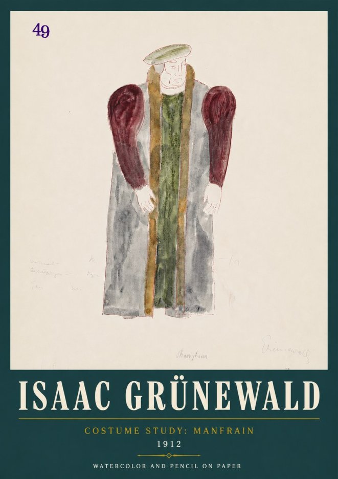 Isaac Grünewald Costume Study: Manfrain No4 - Poszter