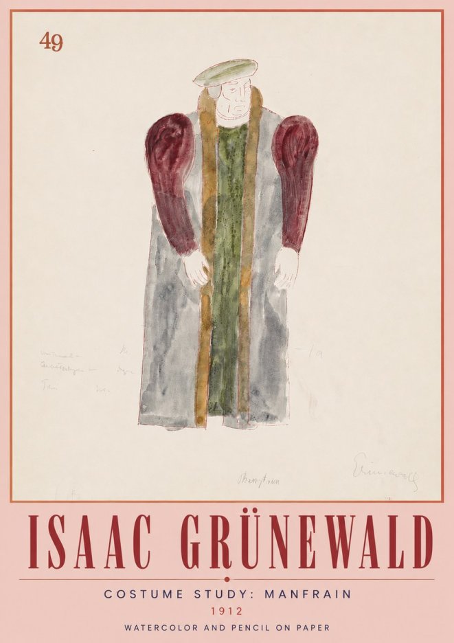 Isaac Grünewald Costume Study: Manfrain No5 - Poszter