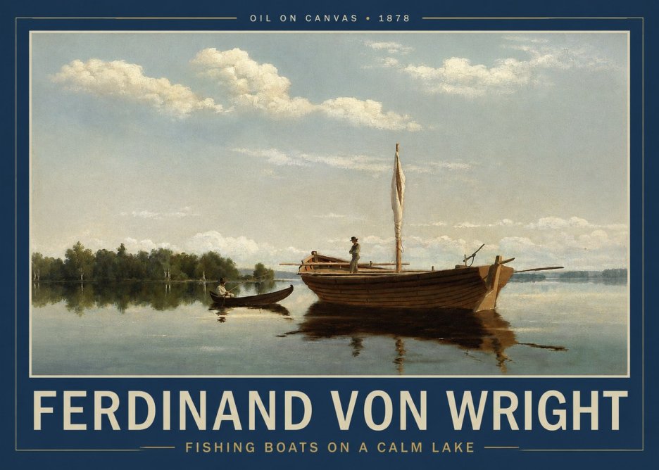 Ferdinand von Wright Fishing Boats on a Calm Lake. 1878. No2 - Poszter