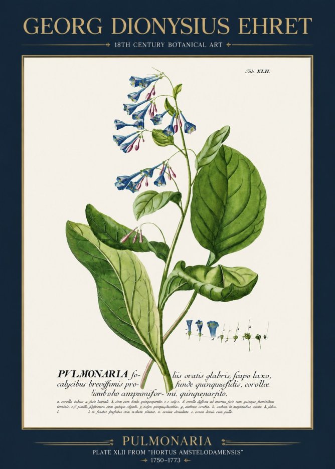 Georg Dionysius Ehret Pulmonaria No3 - Poszter