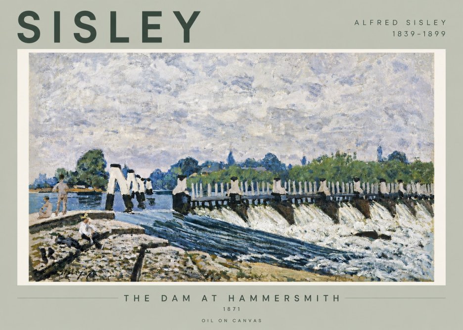 Sisley The Dam at Hammersmith No4 - Poszter