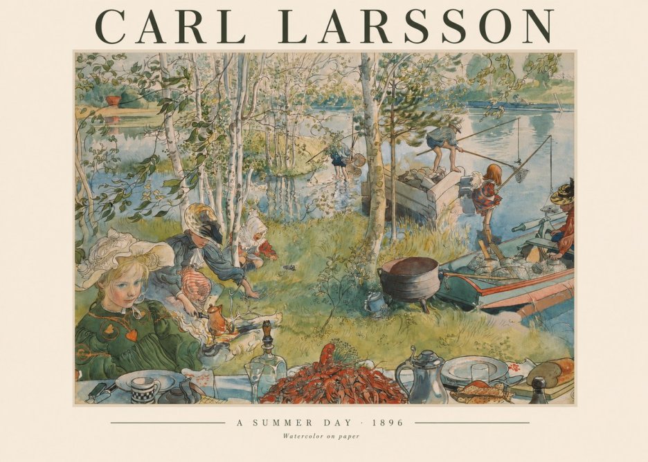 Carl Larsson A Summer Day No1 - Poszter