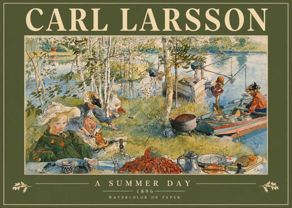 Carl Larsson A Summer Day No3 - Poszter