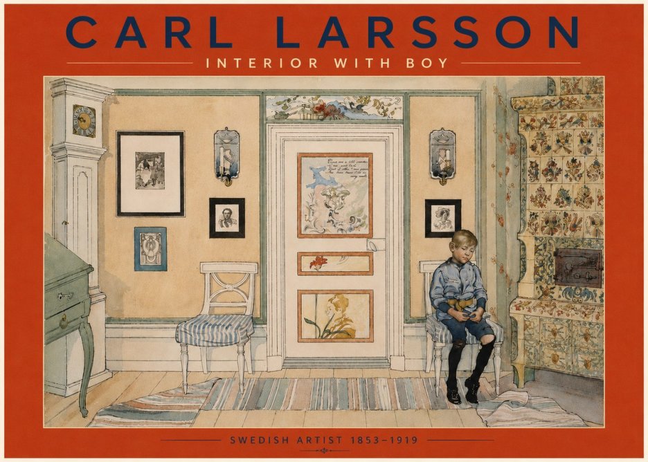 Carl Larsson Interior with Boy No4 - Poszter