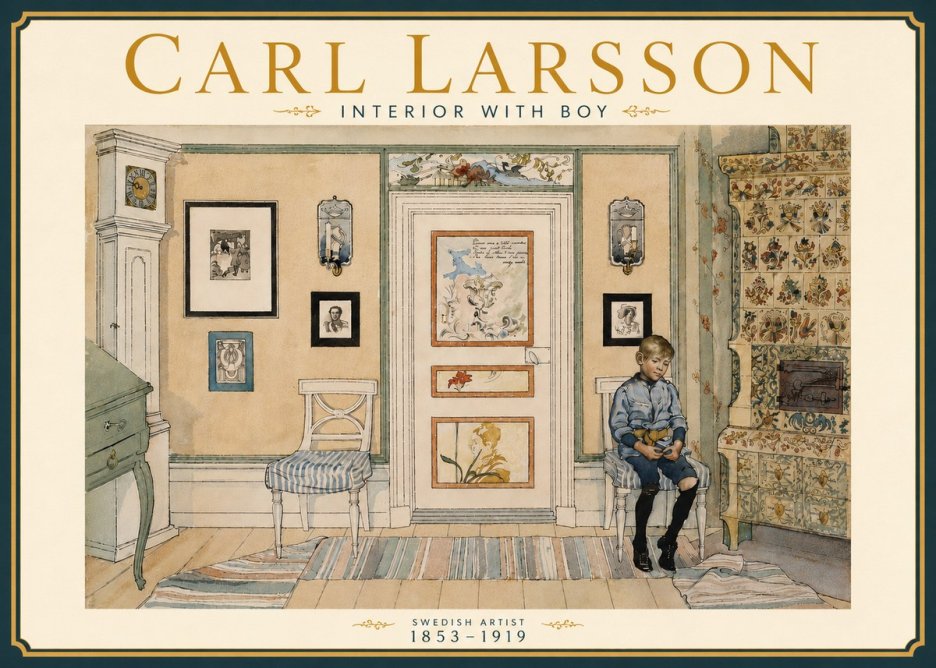 Carl Larsson Interior with Boy No6 - Poszter