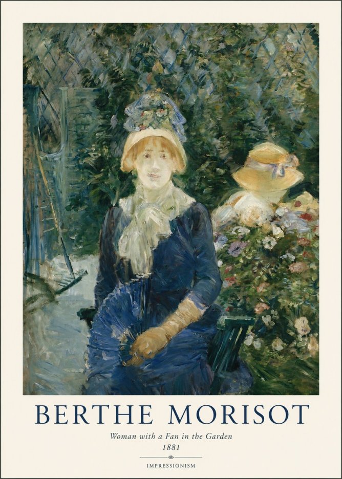 Berthe Morisot Young Woman with a Fan II No2 - Poszter