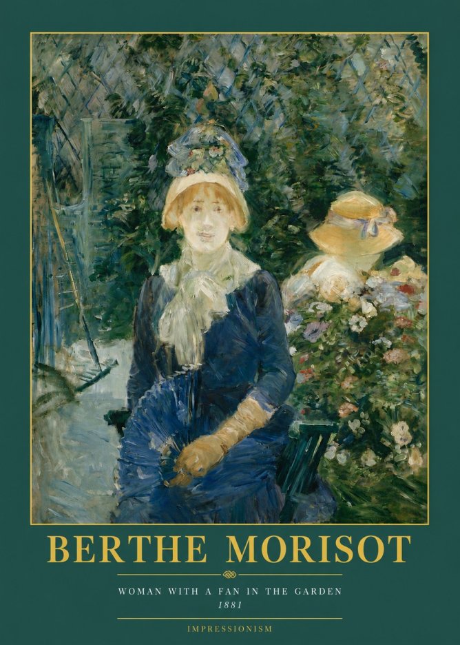 Berthe Morisot Young Woman with a Fan II No3 - Poszter