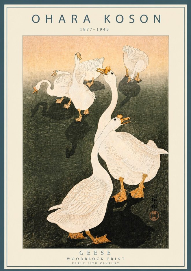 Ohara Koson Geese No3 - Poszter
