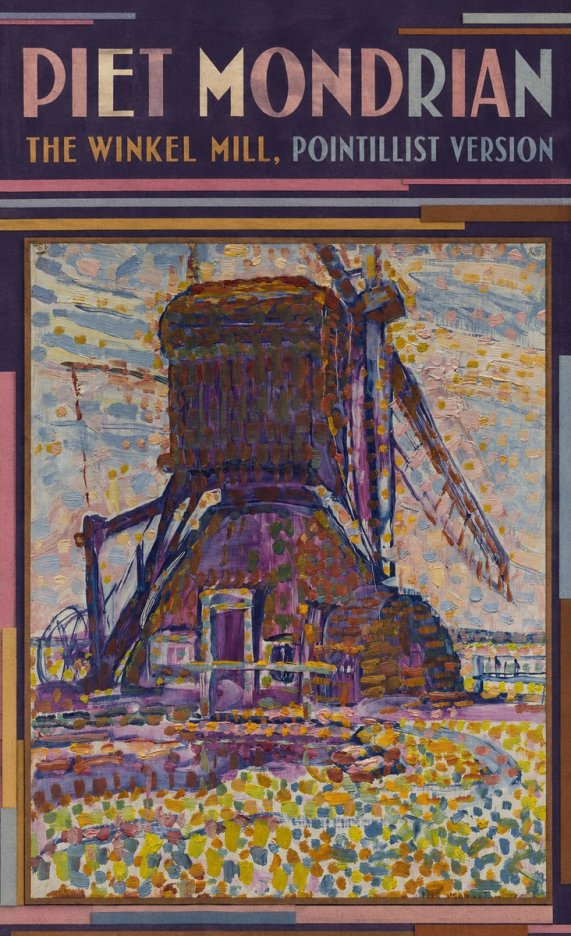 Piet Mondrian The Winkel Mill, Pointillist Version No6 - Poszter