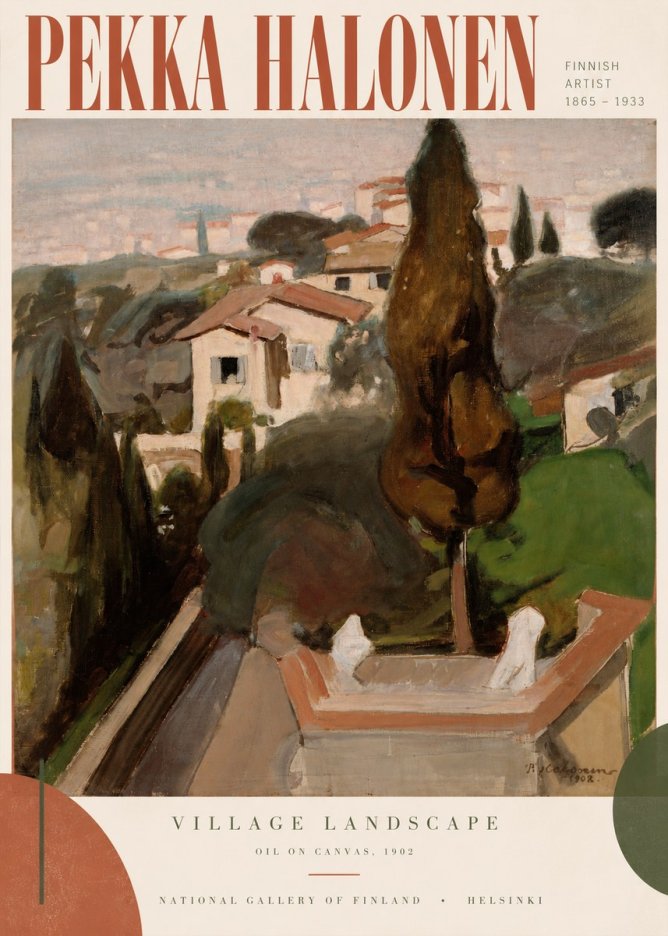 Pekka Halonen Village Landscape No3 - Poszter