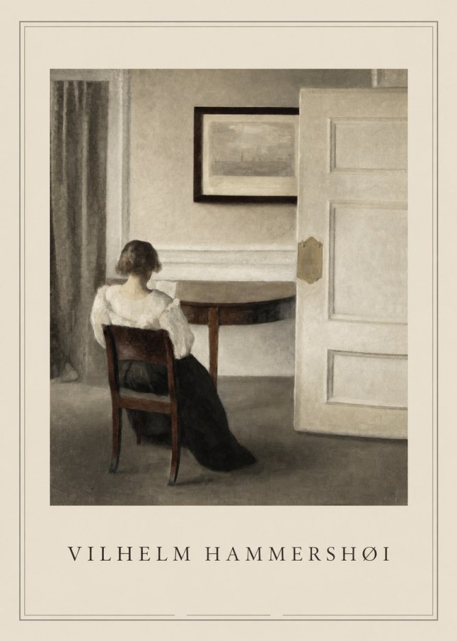 Vilhelm Hammershøi Interior with a Woman, Strandgade 30 No1 - Poszter