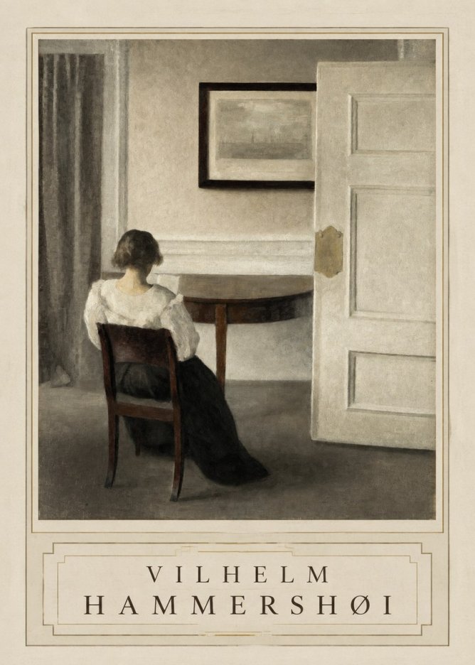 Vilhelm Hammershøi Interior with a Woman, Strandgade 30 No3 - Poszter