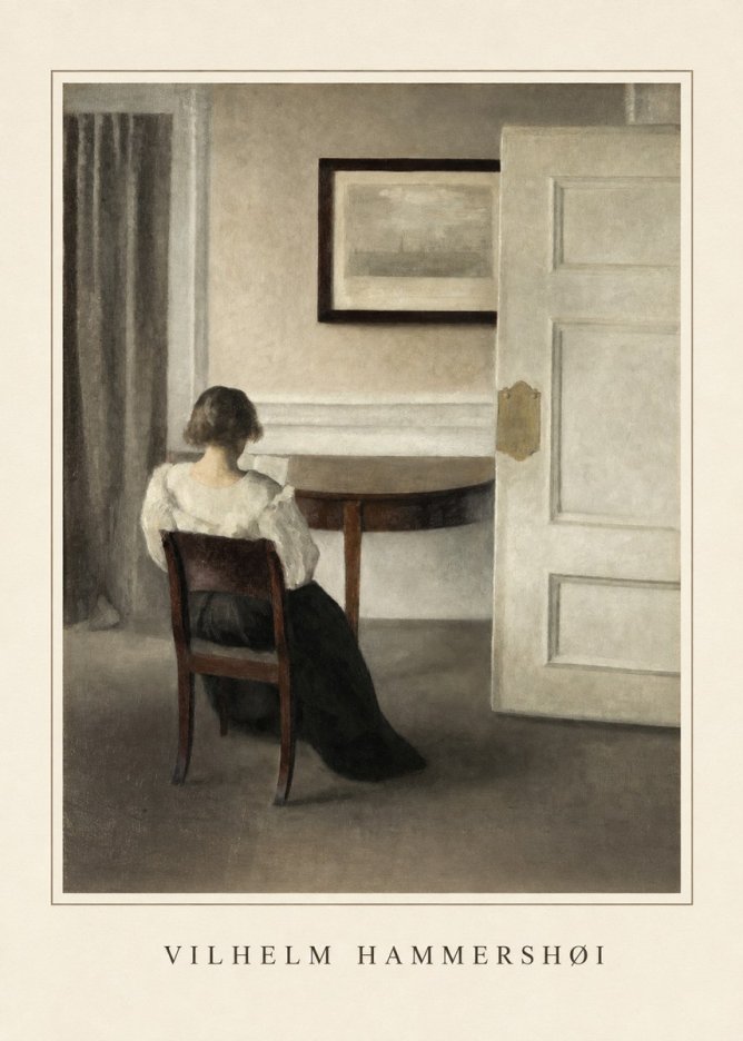 Vilhelm Hammershøi Interior with a Woman, Strandgade 30 No5 - Poszter