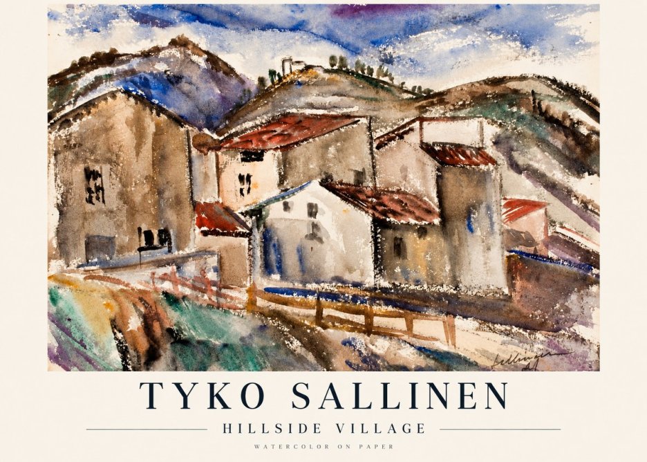 Tyko Sallinen Hillside Village No1 - Poszter