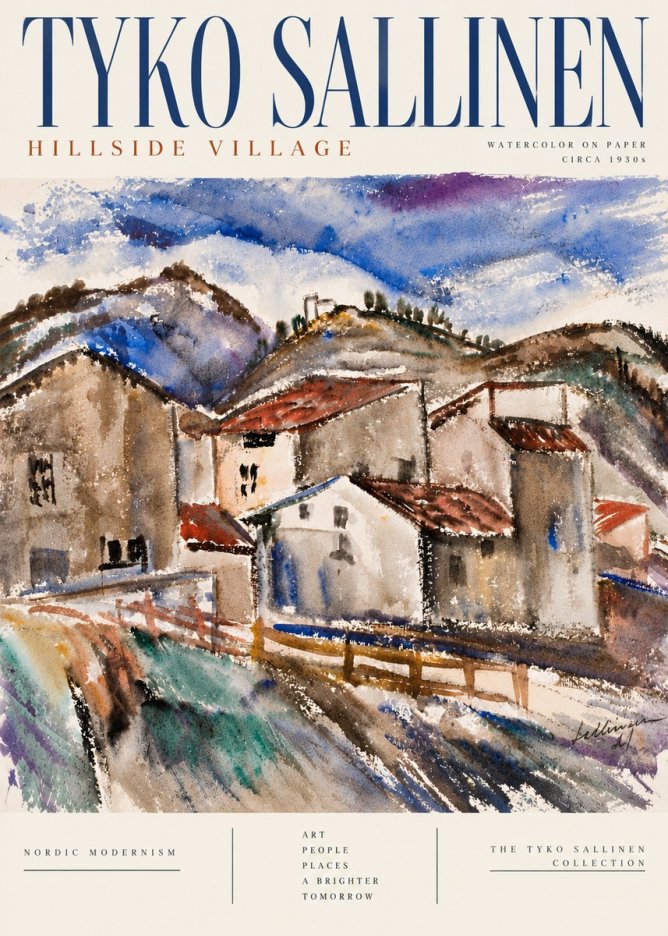 Tyko Sallinen Hillside Village No6 - Poszter