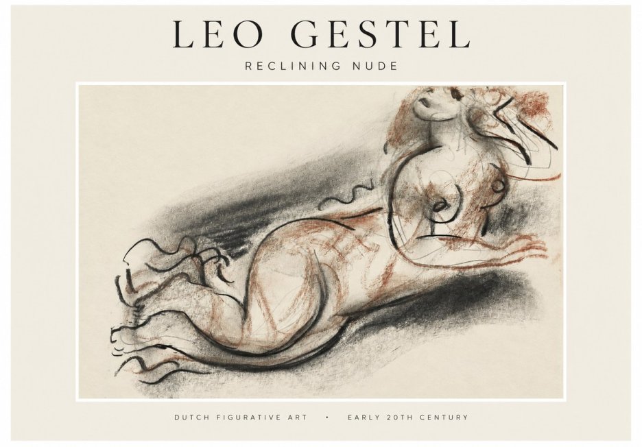 Leo Gestel Reclining Nude No1 - Poszter