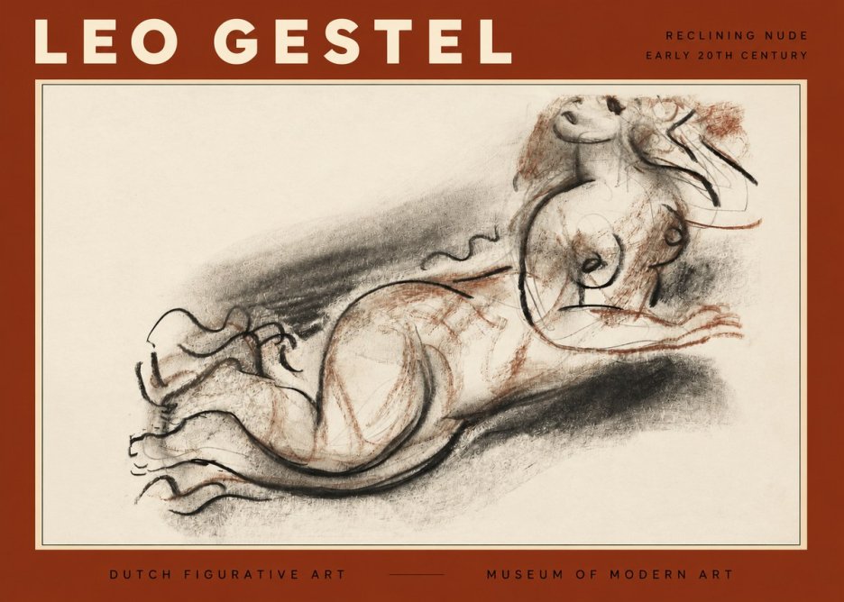 Leo Gestel Reclining Nude No2 - Poszter