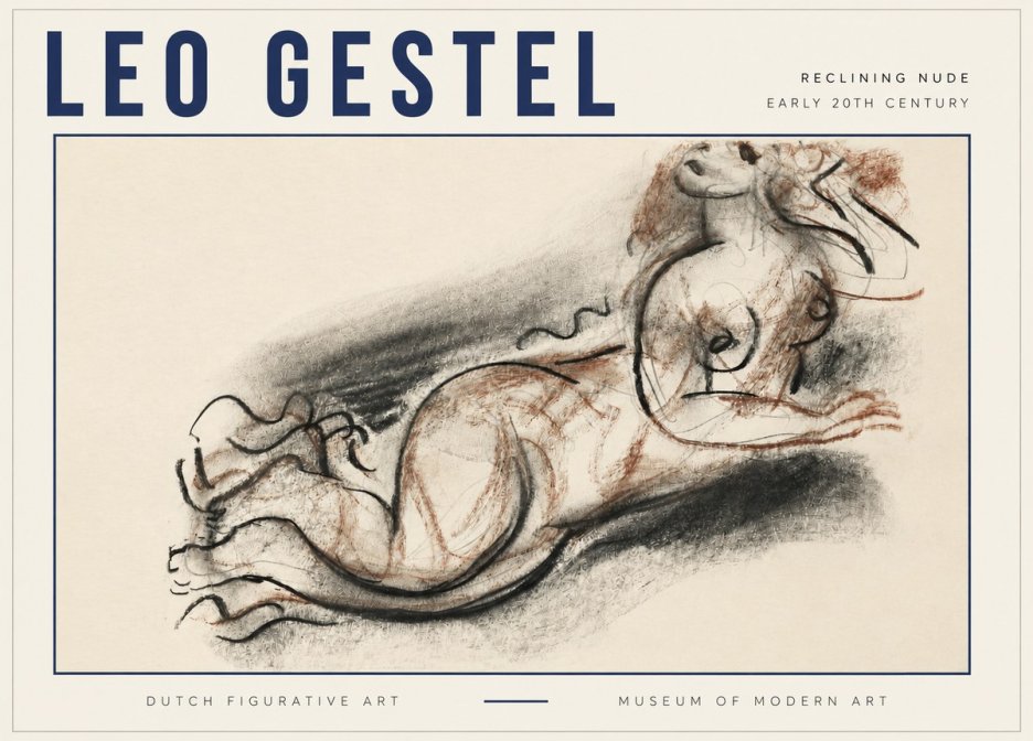 Leo Gestel Reclining Nude No3 - Poszter