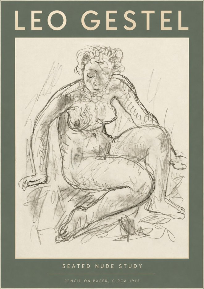 Leo Gestel Seated Nude Study No2 - Poszter