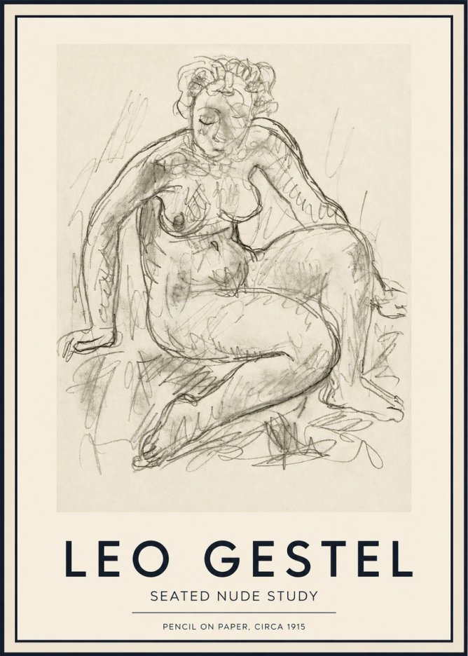 Leo Gestel Seated Nude Study No3 - Poszter