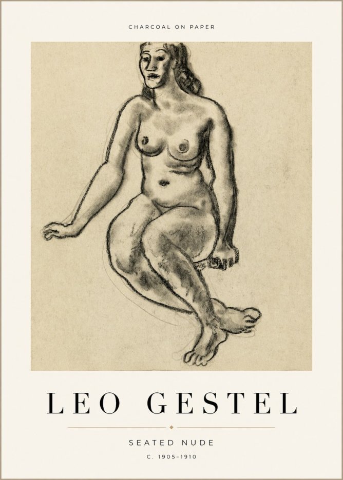 Leo Gestel Seated Nude No1 - Poszter