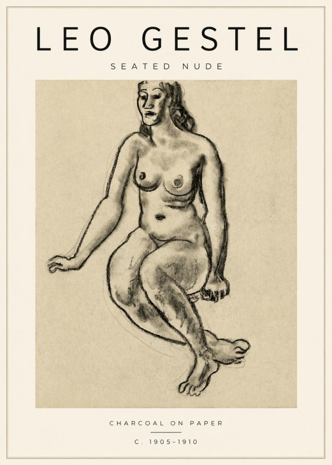Leo Gestel Seated Nude No3 - Poszter